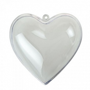 Шар-сердце елочный прозрачный под вставку (размеры в ассортименте)