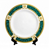 Тарелка сублимационная 2D зеленый мрамор с золотом